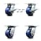 Service Caster 4 Inch Solid Poly Caster Set with Roller Bearing 4 Swivel Lock and 2 Brake SCC SCC-35S420-SPUR-SLB-BSL-2-BSL-2 - alternate 1